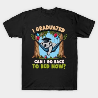 Funny I Graduated Can I Go Back To Bed Now? Graduation Koala T-Shirt